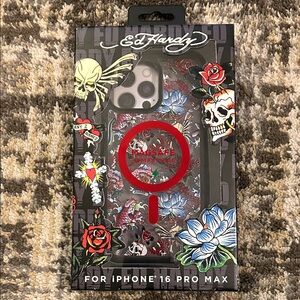 New Ed Hardy Floral Skull iPhone 16 Pro Max Case